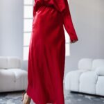 Spódnica maxi satynowa MC Pescara czerwona