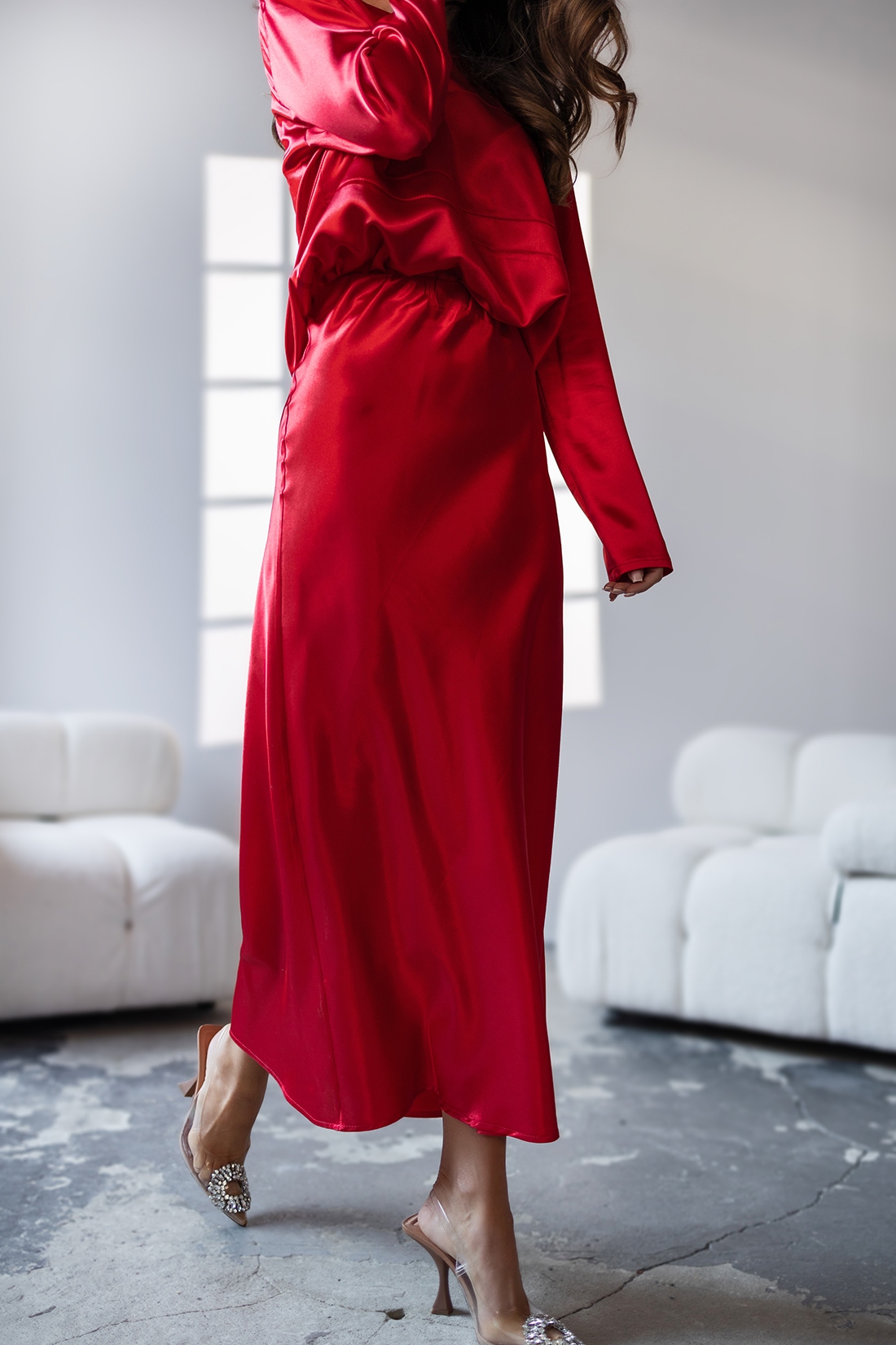 Spódnica maxi satynowa MC Pescara czerwona Spódnica maxi satynowa MC Pescara czerwona