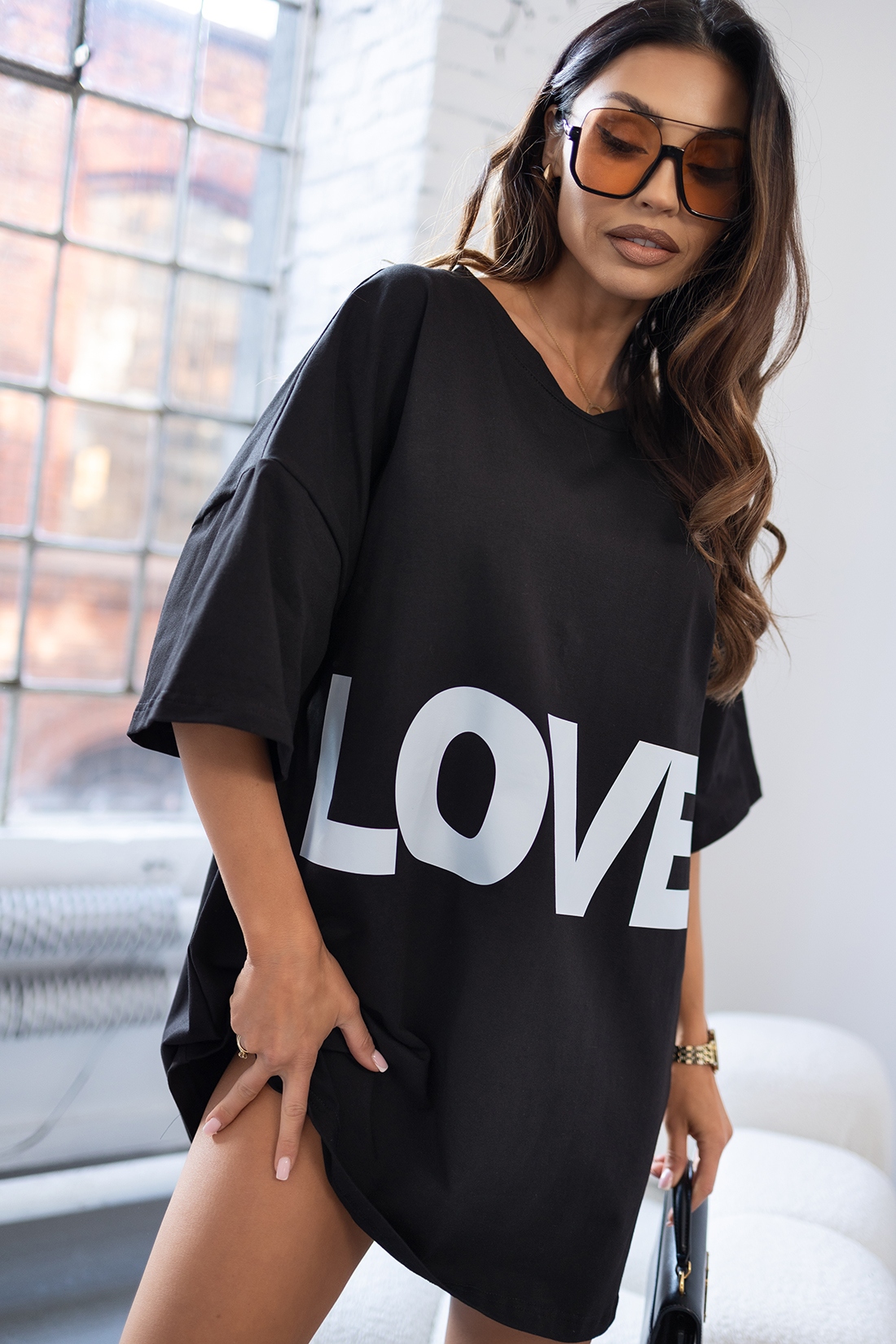 T-shirt oversize MC LOVE czarny T-shirt oversize MC LOVE czarny