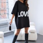 T-shirt oversize MC LOVE czarny