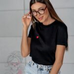 T-shirt bawełniany Lovsom czarny