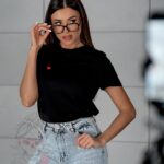 T-shirt bawełniany Lovsom czarny