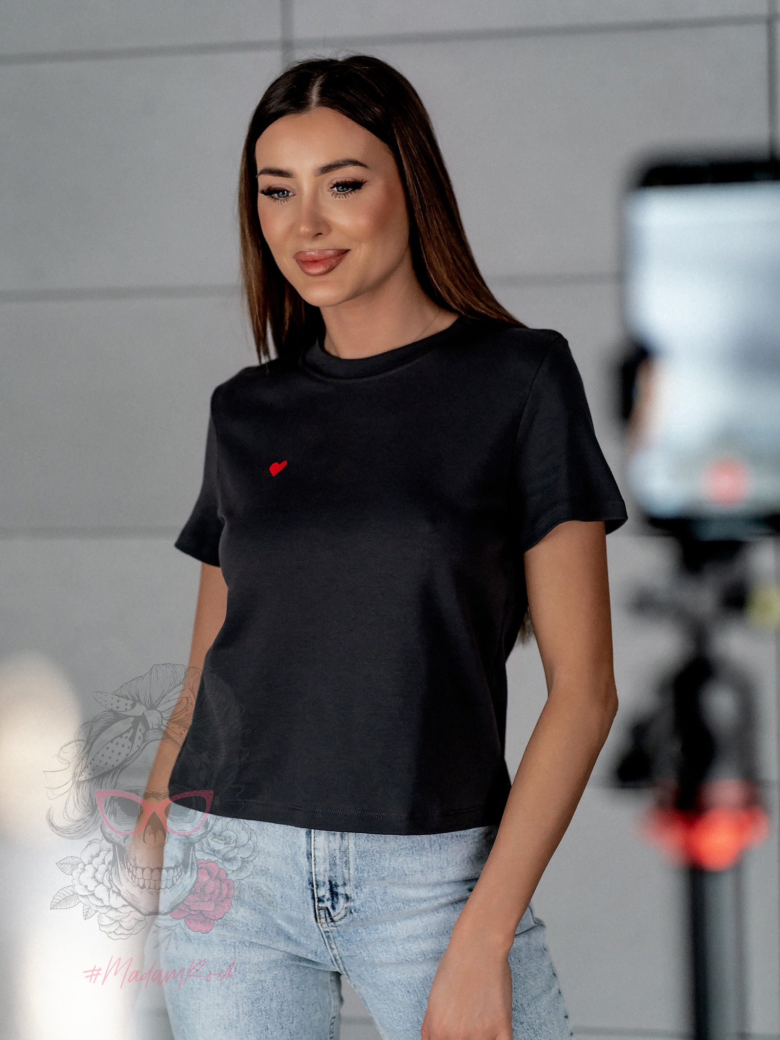 T-shirt bawełniany Lovsom grafit