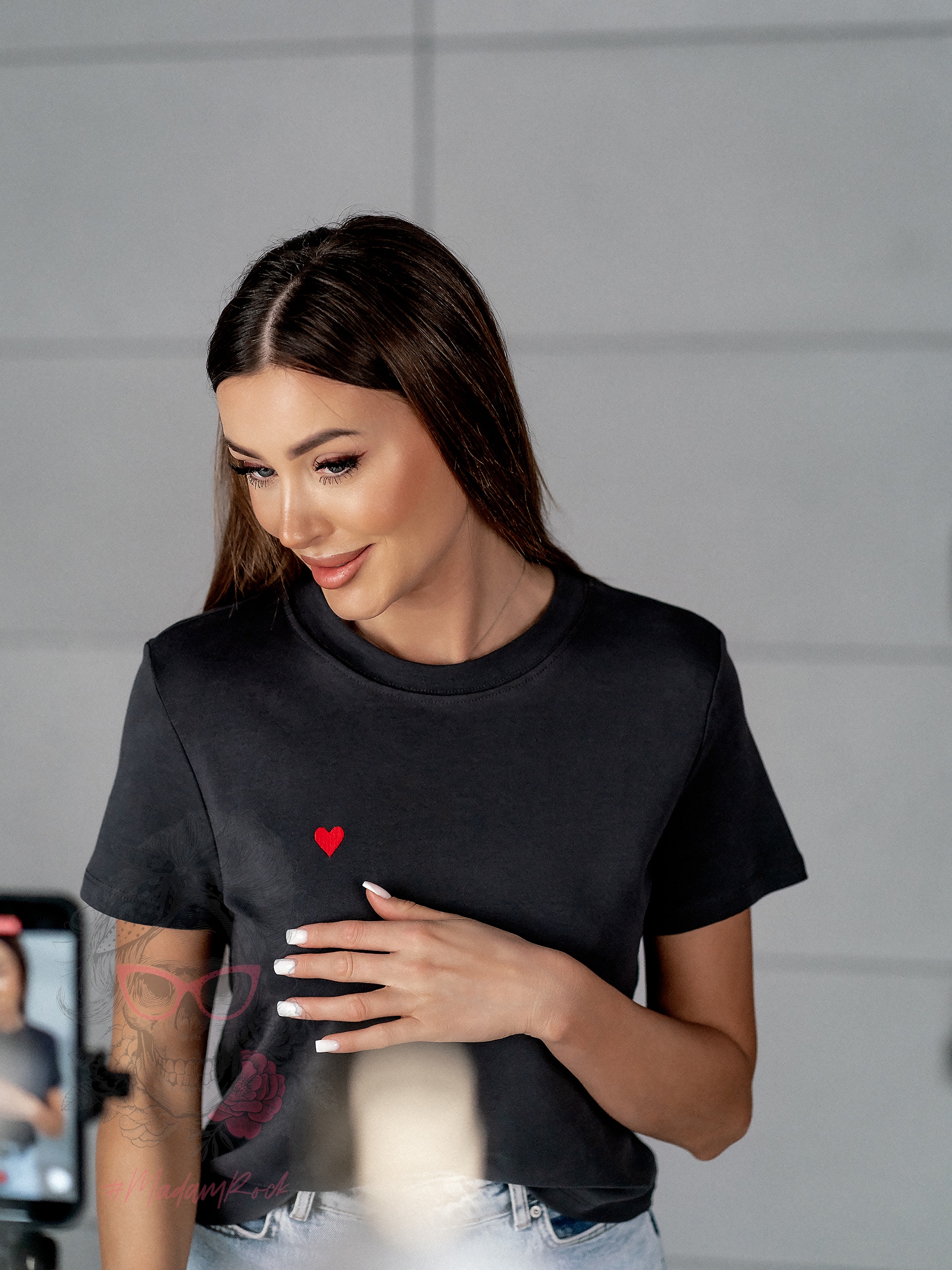 T-shirt bawełniany Lovsom grafit