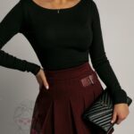 Bluzka basic na długi rękaw Osso czarna