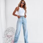 Spodnie jeansowe boyfriend Logg niebieskie