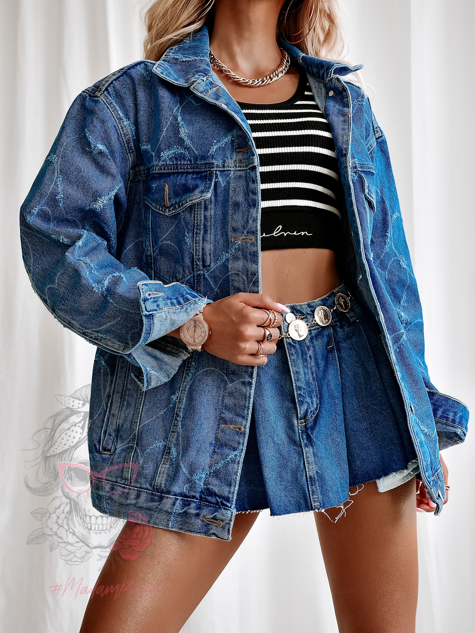 Katana jeansowa Love is in the air niebieska