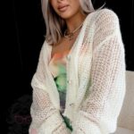 Sweter ażurowy Musito ecru