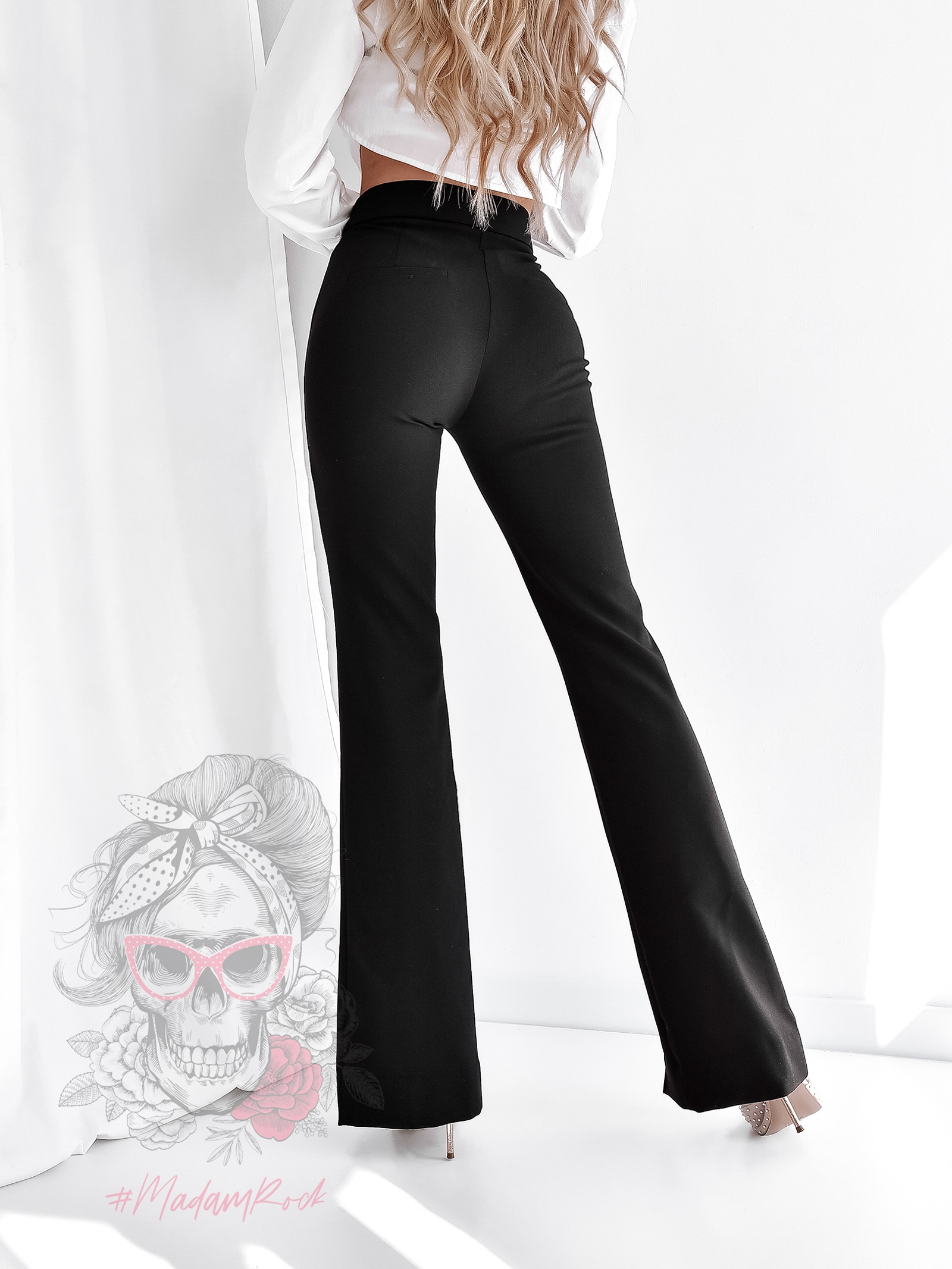 Spodnie eleganckie dzwony Keloni II czarne Spodnie eleganckie dzwony Keloni II czarne