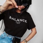 T-shirt bawełniany BALANS OLAVOGA czarny