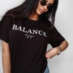 T-shirt bawełniany BALANS OLAVOGA czarny