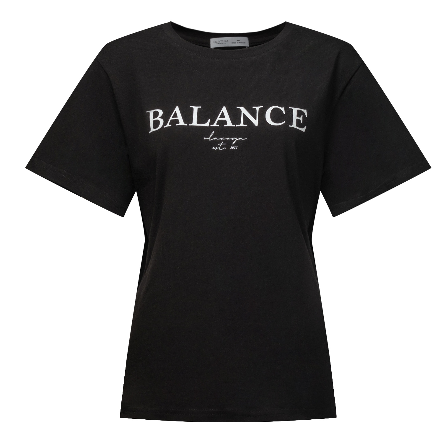 T-shirt bawełniany BALANS OLAVOGA czarny