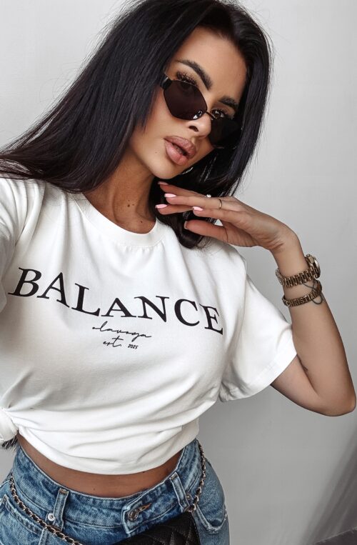 T-shirt bawełniany BALANS OLAVOGA ecru