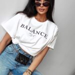 T-shirt bawełniany BALANS OLAVOGA ecru