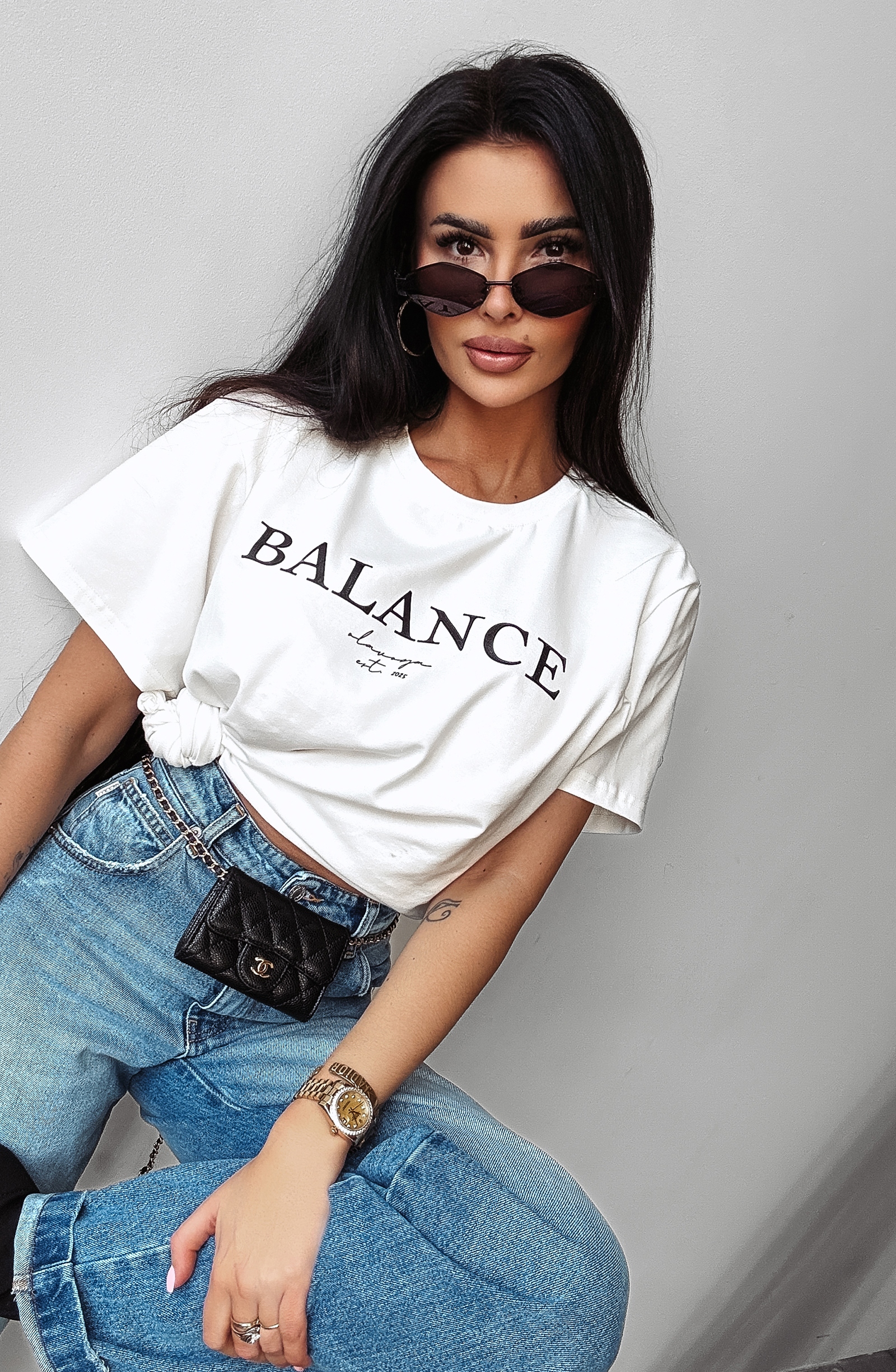 T-shirt bawełniany BALANS OLAVOGA ecru