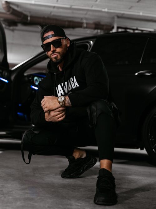 Bluza męska z kapturem COLD OLAVOGA czarna