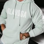 Bluza męska z kapturem COLD OLAVOGA miętowa