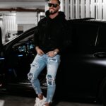 Bluza męska z efektem chlapania BLADE OLAVOGA czarna