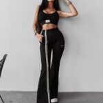 Spodnie z lampasami CLOCHE OLAVOGA czarne