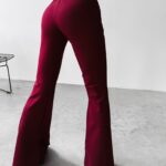 Spodnie z lampasami CLOCHE OLAVOGA bordowe