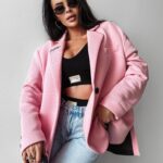 Marynarka oversize SAKKO OLAVOGA pudrowy róż