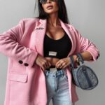 Marynarka oversize SAKKO OLAVOGA pudrowy róż