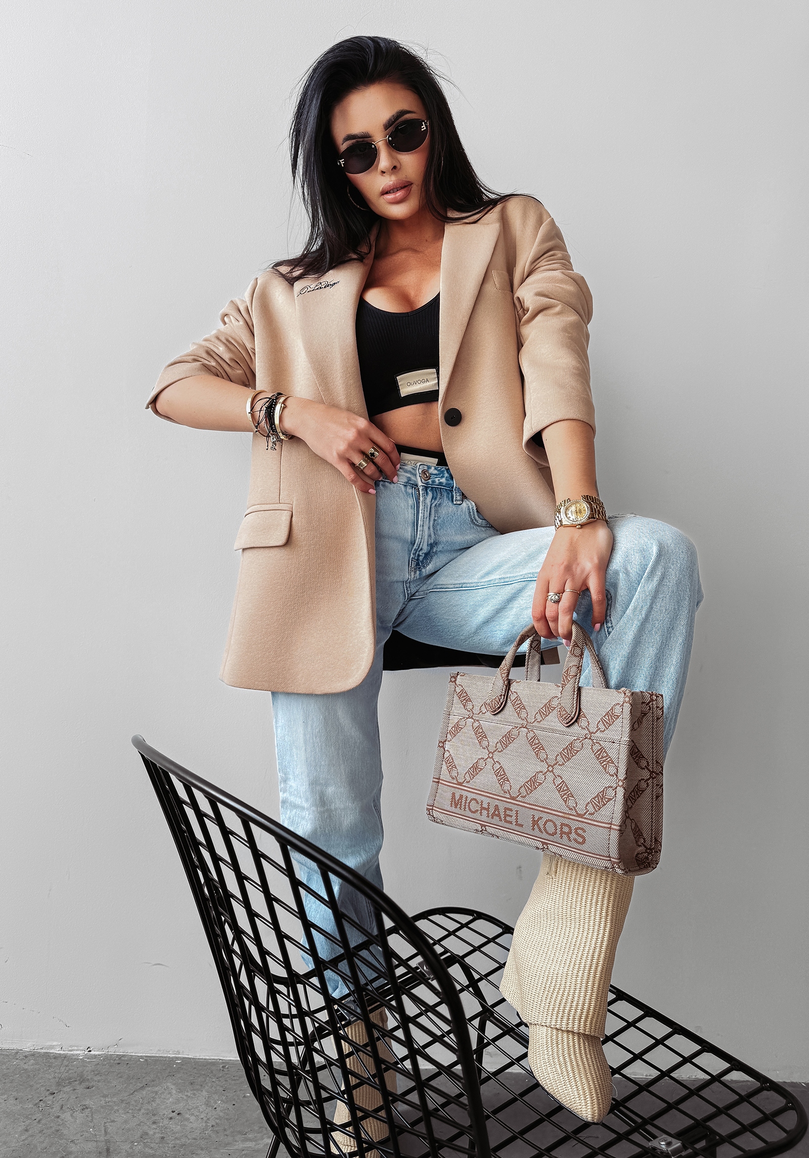 Marynarka oversize SAKKO OLAVOGA beżowa