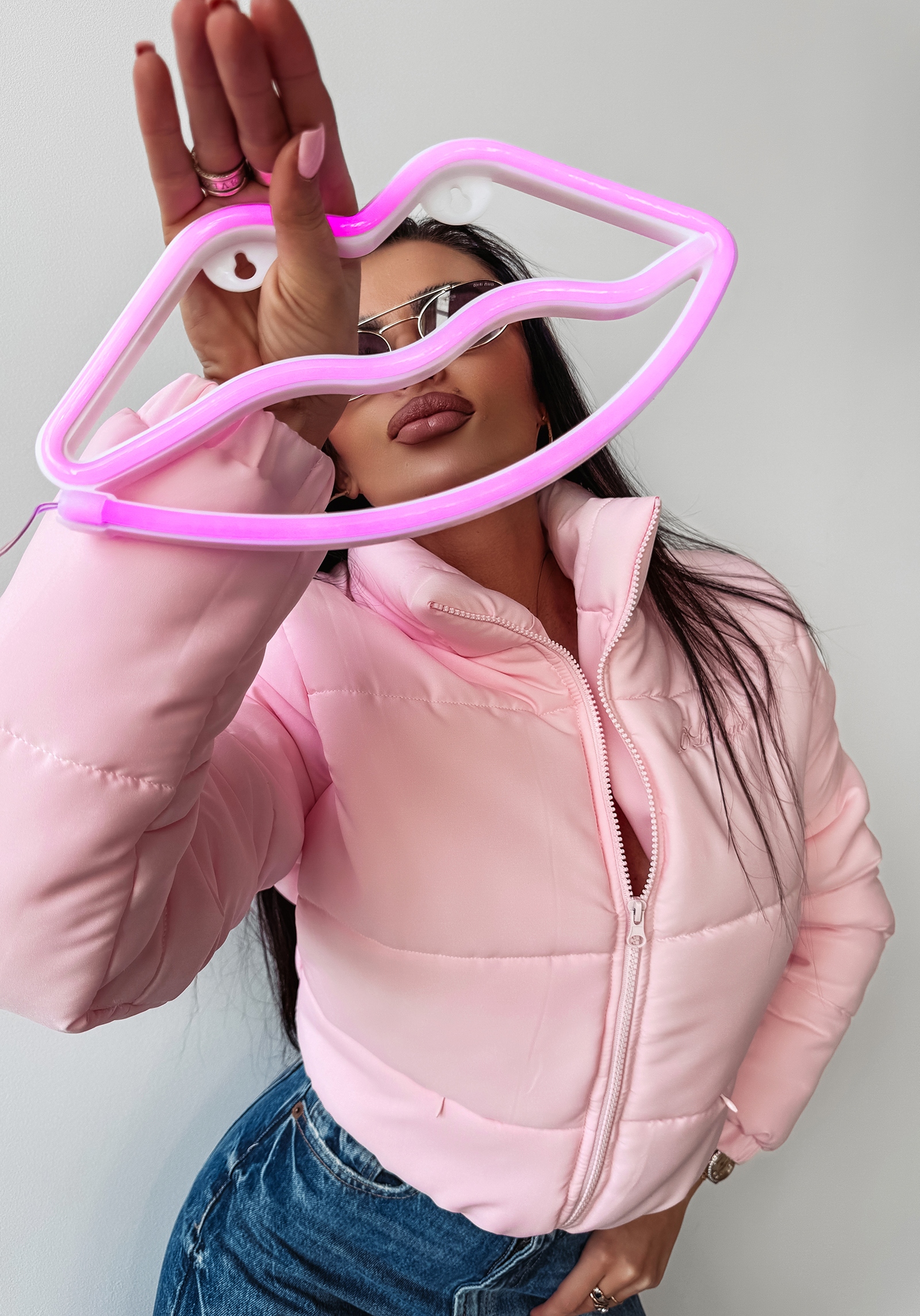 Kurtka pikowana damska SKRIV OLAVOGA pudrowy róż