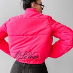 Kurtka pikowana damska SKRIV OLAVOGA neon róż