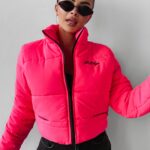 Kurtka pikowana damska SKRIV OLAVOGA neon róż