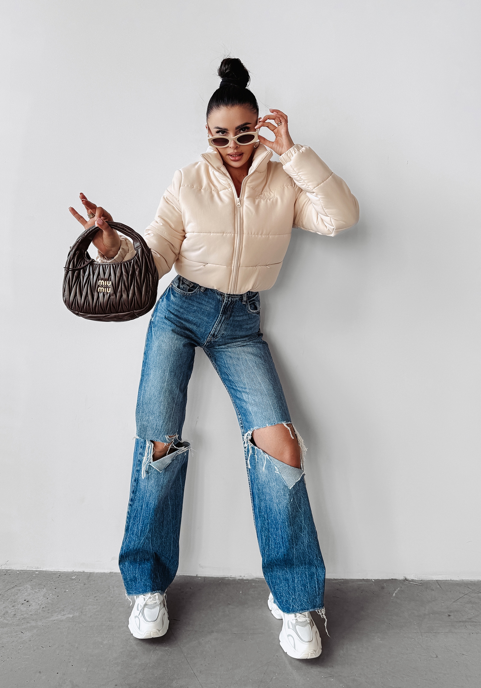 Kurtka pikowana damska SKRIV OLAVOGA beż