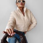 Kurtka pikowana damska SKRIV OLAVOGA beż