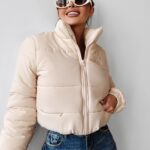 Kurtka pikowana damska SKRIV OLAVOGA beż