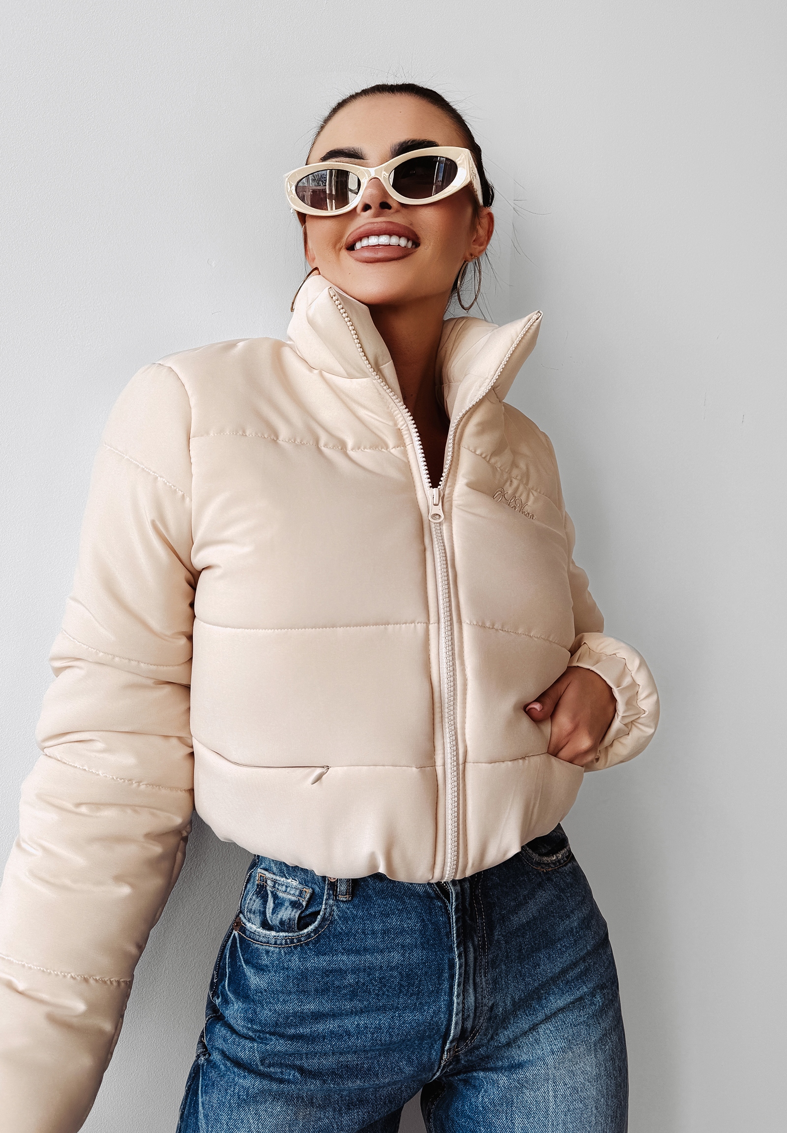 Kurtka pikowana damska SKRIV OLAVOGA beż