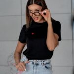 T-shirt bawełniany Lovsom czarny