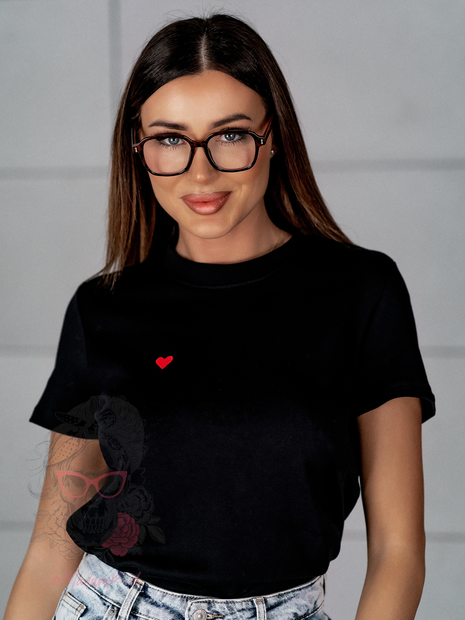 T-shirt bawełniany Lovsom czarny T-shirt bawełniany Lovsom czarny