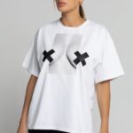 T-shirt bawełniany CHIARA BOOBIES biały