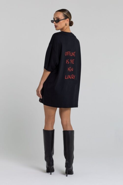 T-shirt bawełniany CHIARA OFFLINE czarny