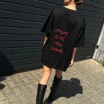 T-shirt bawełniany CHIARA OFFLINE czarny