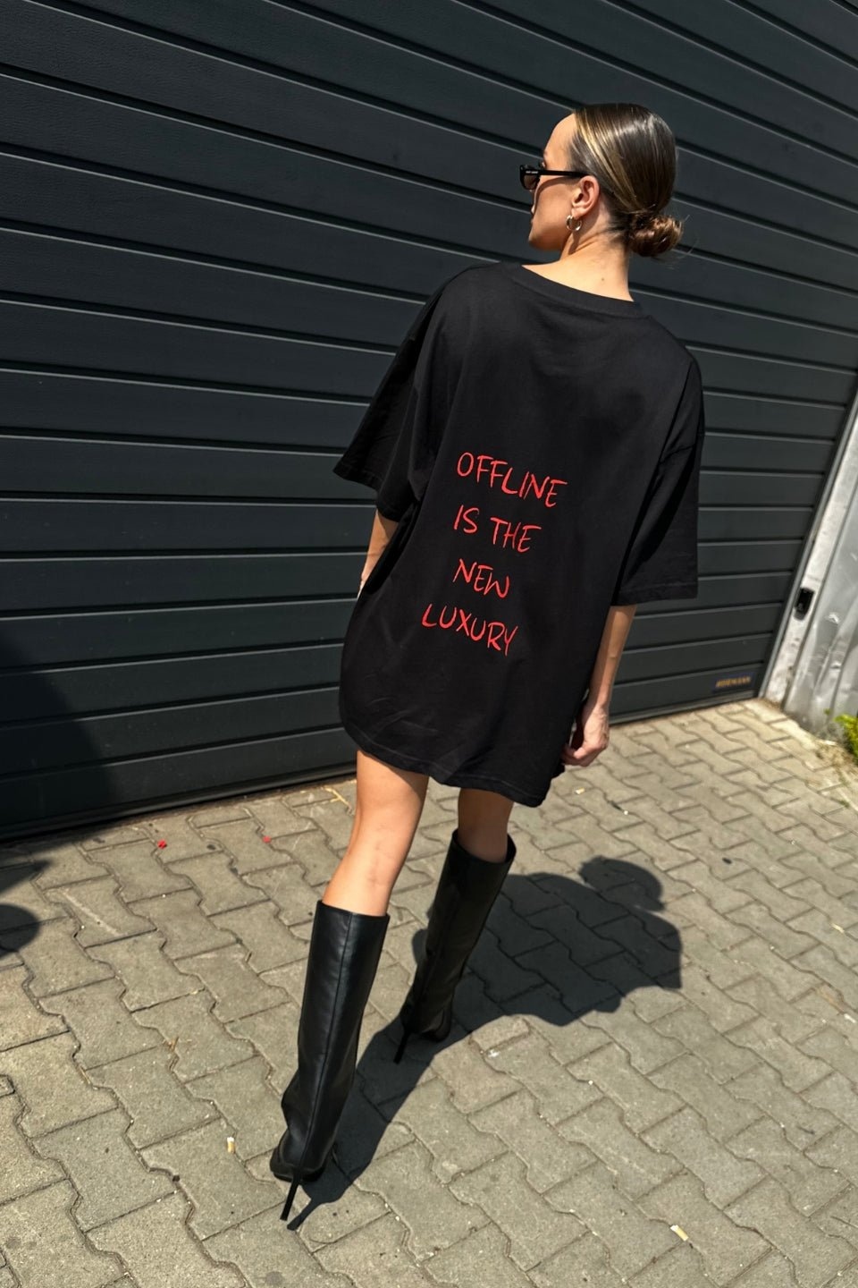 T-shirt bawełniany CHIARA OFFLINE czarny