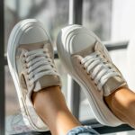 Trampki na grubej podeszwie Madam Postes beżowe