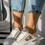 Trampki na grubej podeszwie Madam Postes beżowe