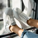 Trampki na grubej podeszwie Madam Postes białe