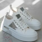 Trampki na grubej podeszwie Madam Postes białe