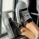 Trampki na grubej podeszwie Madam Postes czarne