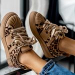 Buty sportowe Rock Bospo jasnokarmelowe w panterkę