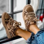 Buty sportowe Rock Bospo jasnokarmelowe w panterkę