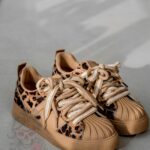 Buty sportowe Rock Bospo jasnokarmelowe w panterkę