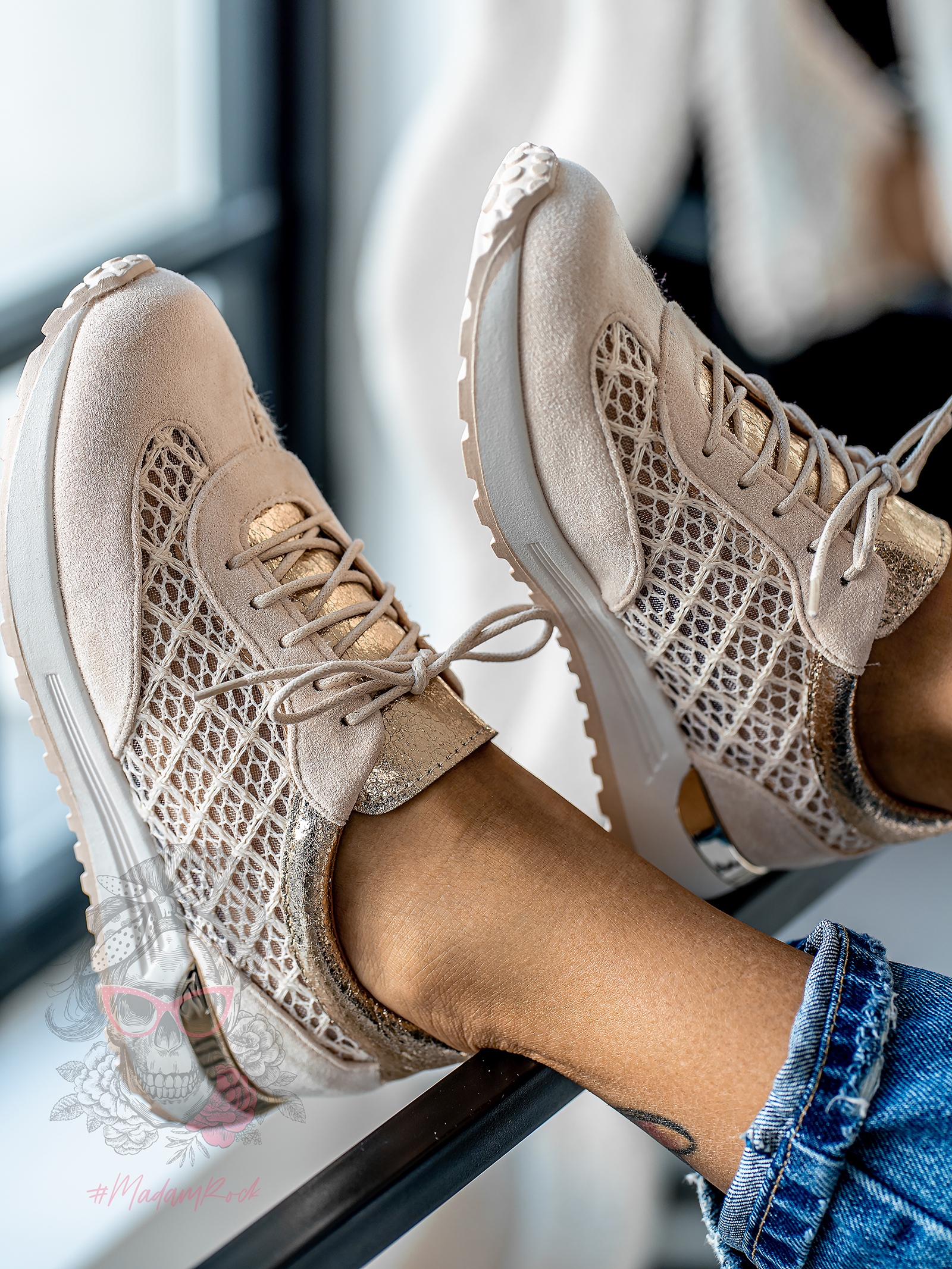 Buty sportowe lekkie Madam Virts beżowe