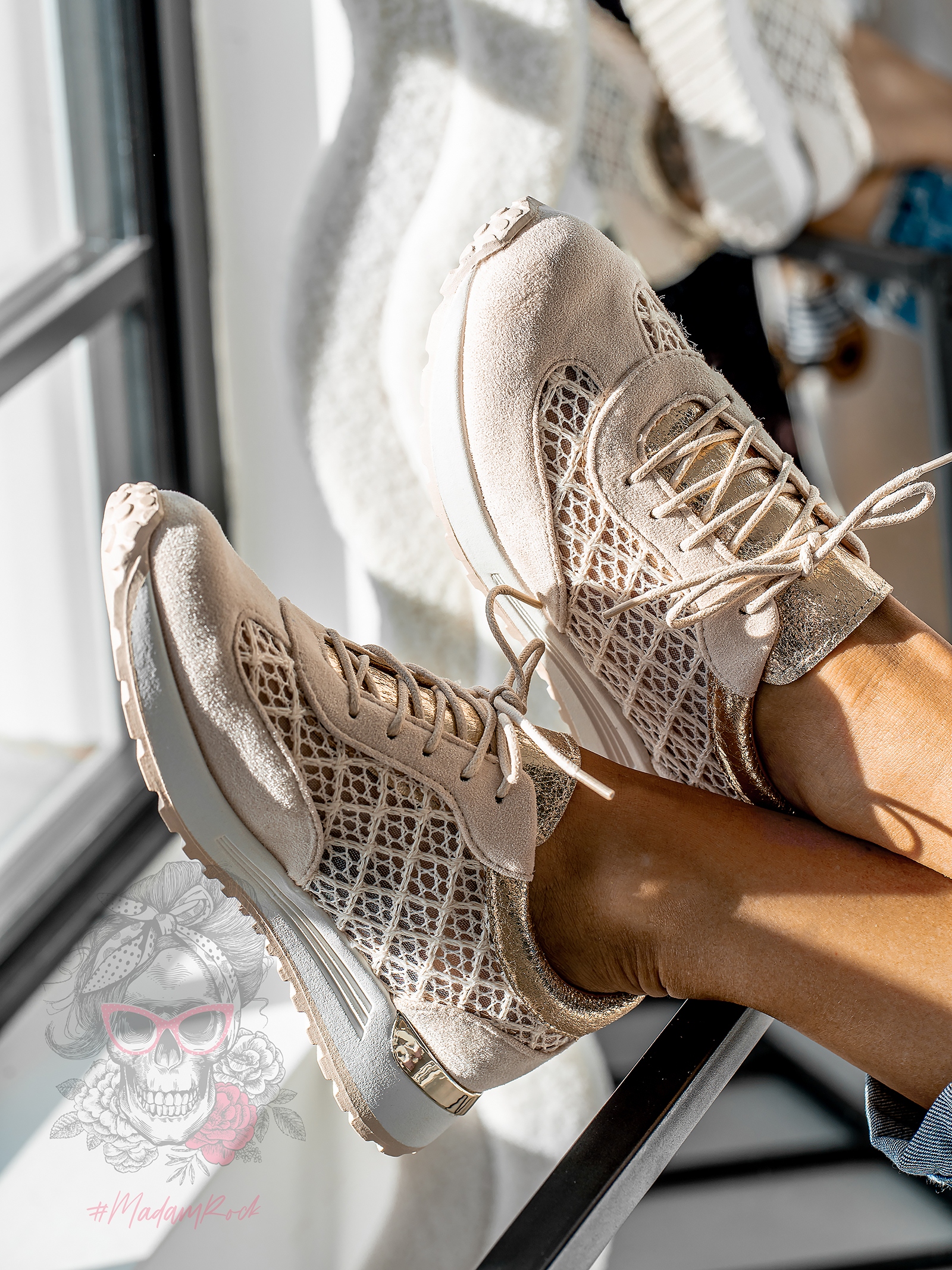 Buty sportowe lekkie Madam Virts beżowe